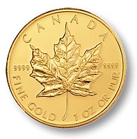 jak inwestować w złoto - Maple leaf złota moneta bulionowa tył